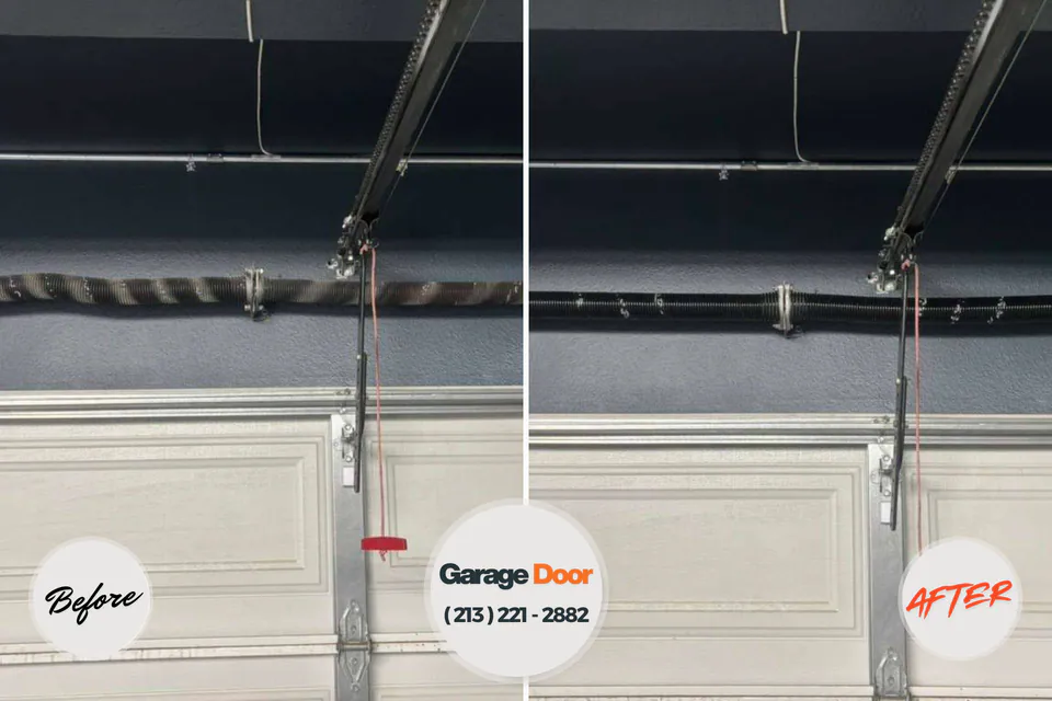 Before and after: garage door repair Daleville, AL